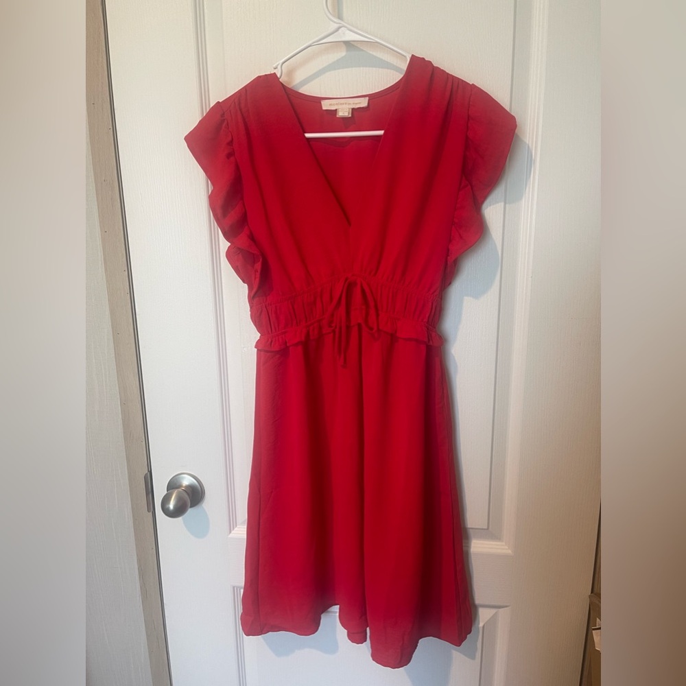 Women’s Size Small Red V Neck Dress.